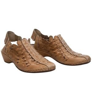 Pikolinos Romana W9X-1745 Leather Heeled Sandals In Brandy